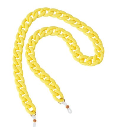 Chainette de lunettes jaune à maillons larges